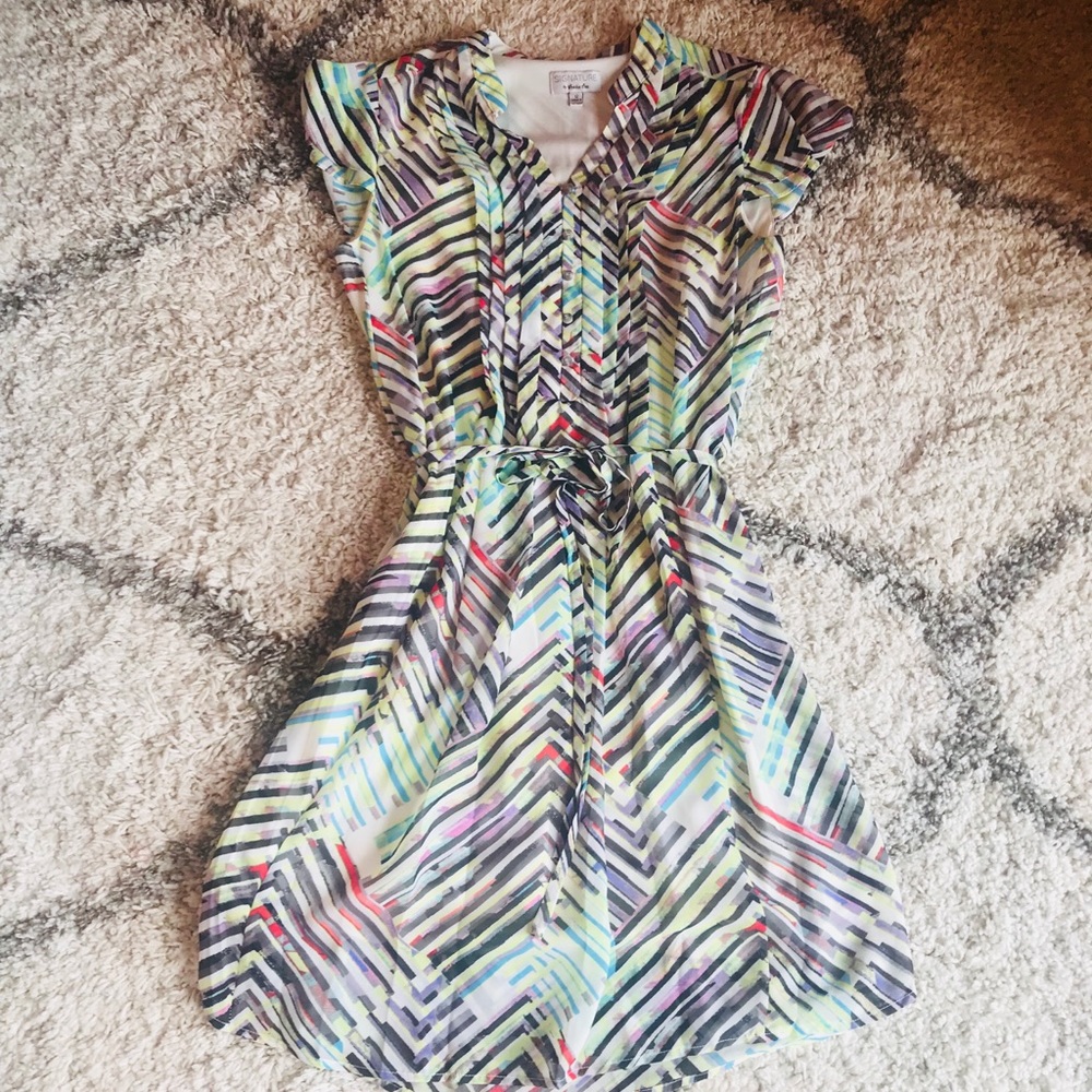 Signature By Robbie Bee Flutter Sleeve Dress